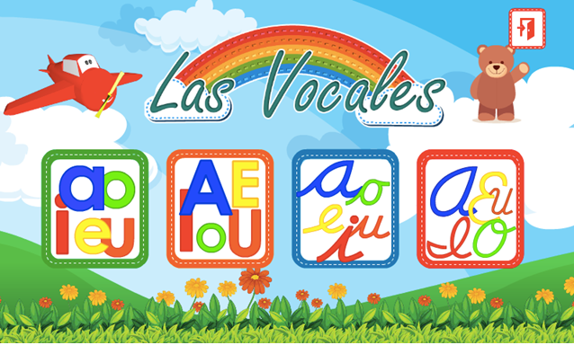 Aprender las Vocales app on a smartphone